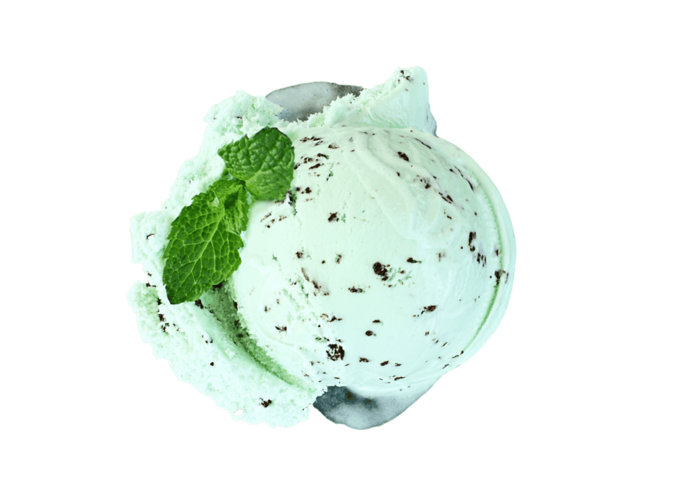 Mint with stracciatella seeds ice cream